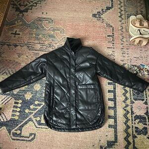 Apparis Black vegan leather size small Puffer Jacket